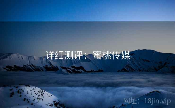 详细测评：蜜桃传媒